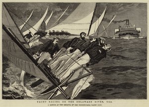 Regata di yacht sul fiume Delaware, USA